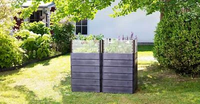 ERGO QUADRO S Hochbeet-System anthrazit 60x60x25cm - 2x4erSet + Wachstumsmodul - Bild 1 von 4