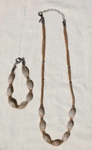Sterling Silber Halskette mit Goldgeflecht und Zirkonia  - Bild 1 von 4