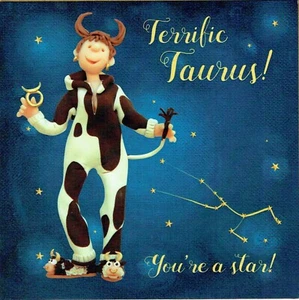 BIRTHDAY CARD TERIFIC TAURUS (20th April to 20th May) Great Fun - Picture 1 of 3