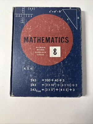 Vintage 1965 Mathematics 8 Laidlaw Brothers Education Hardcover Textbook - Image 1 of 4