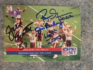 JEFF BOSTIC RUSS GRIMM JIM LACHEY REDSKINS "HOGS" SIGNED PRO SET SUPER BOWL XXVI - Bild 1 von 1