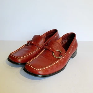 G.H. Bass Weejuns Ellen Loafers Women’s 8 Red Leather Ring Bit Slip On Shoes - Picture 1 of 8