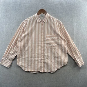Camisa AYR Deep End Para Mujer Grande Rosa Melocotón Rayas Manga Larga Bolsillo Abotonado - Imagen 1 de 15