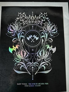SLEEP TOKEN POSTER Even in Arcadia Tour Halo Foil DETROIT Print 2025 OFFICIAL - Picture 1 of 13