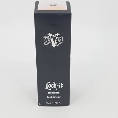 KVD Kat Von D Lock It Foundation 1.0 oz Light 42 neutral NEW in box 30 ml - Image 1 of 4