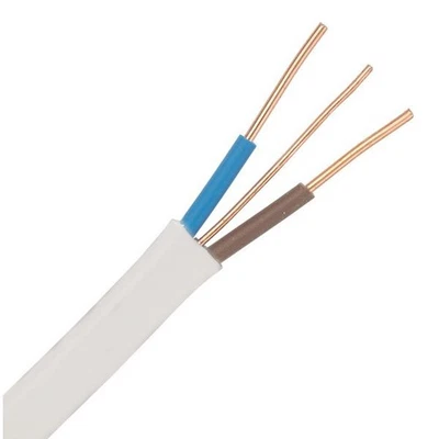 ZEXUM White 10mm Brown Blue Twin & Earth (T&E) 6242B Flat LSZH Power & Lighting Cable