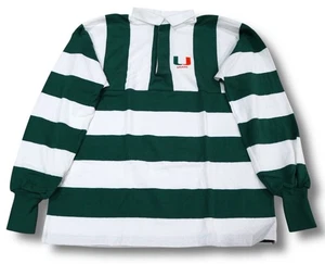 VINTAGE 90s UNIVERSITY OF MIAMI HURRICANES NCAA FOOTBALL XL RUGBY SHIRT USA MADE - Picture 1 of 14