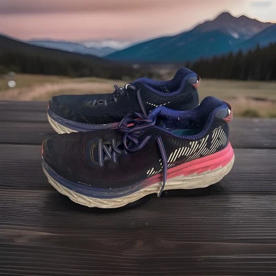 Hoka One One Sneakers Bondi 5 Running Shoes Comfort Womens Sz 9 Purple Pink - Image 1 of 4