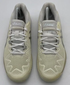 Zapatillas deportivas para mujer ASICS blancas plateadas resolución gel 8 1042A072 talla 9 - Imagen 1 de 12