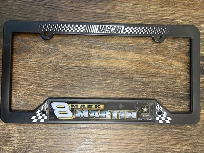 MARCO DE MATRÍCULA NASCAR MARK MARTIN #8 EJÉRCITO DE EE. UU. Hecho en EE. UU. Negro 2008 Usado Foto 1 de 3