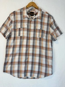 Camisa Prana Para Hombre Ostende Campamento Botón Delantero XL Mangas Cortas Gris Blanco Naranja - Imagen 1 de 7