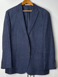 Joseph Abboud COMERO Sport Coat Blazer Mens 44 (Fits like 42/43) Linen/Wool Blue - Bild 1 von 8