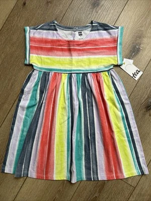 NWT Tea Collection Dress Girls Size 5 Striped Colorful Summer - Image 1 of 4