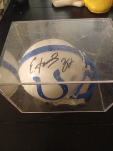 Mini casco Edgerrin James autografato Indianapolis Colts con COA AGS #10213 HOF - Foto 1 di 4