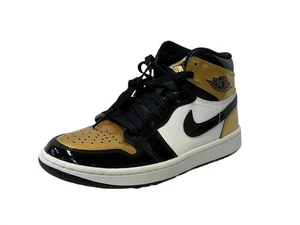 Air Jordan's 6 Uomo 1 High G Golf Nero Punta Oro Top Alto DQ0660 002 NUOVO - Foto 1 di 9