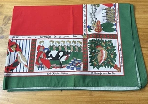 Vintage Tablecloth 12 Days Of Christmas  - Picture 1 of 10