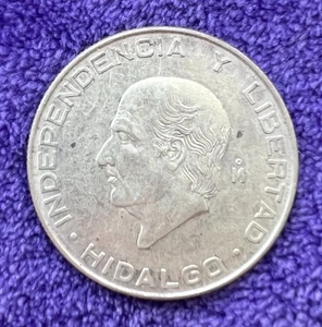 Moneda de plata 1955 México Estados Unidos Mexicanos Cinco 5 pesos Ley .720 18+G - Imagen 1 de 7
