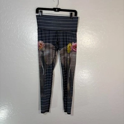 Leggings Teeki para mujer gris medio elefante estampado floral tiro alto pantalones de yoga Foto 1 de 4