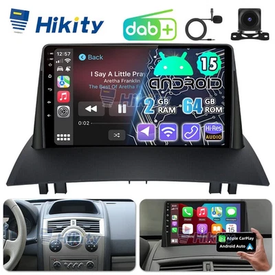 DAB+ 2+64GB 9" Android Autoradio für Renault Megane 2 mit GPS Navi WIFI CarPlay - Bild 1 von 4
