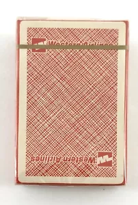 Vintage Western Airlines Playing Cards, New, SEALED! 1970's. Red Weave. - Picture 1 of 4