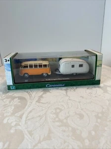 CARARAMA VOLKSWAGEN BUS SAMBA & CAMPER TRAILER MODEL 1:43 148 14801 2002 - Picture 1 of 6