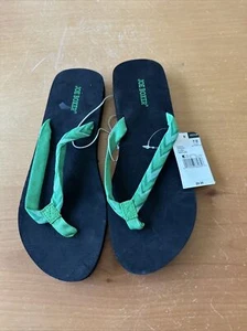 Joe Boxer Green Flip Flops - Womens 7/8, NWT - Picture 1 of 4