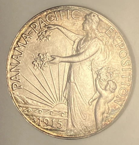 1915 S Panama Pacific 50C Silver Commemorative Half Dollar MS 65 NGC Gorgeous Cover