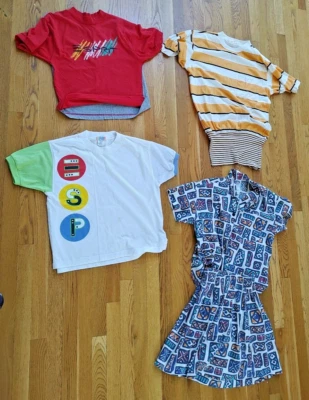 Lot of 4 Vintage Esprit 80s Shirts  Geometric Pattern Size XS Womens/14 Teen - Image 1 of 4