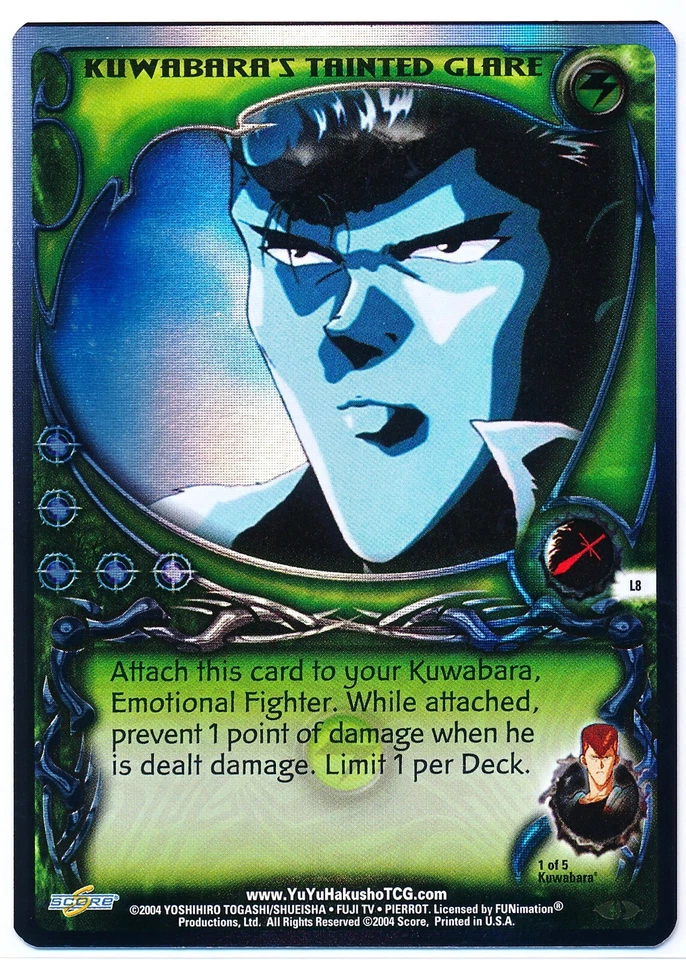 Yu Yu Hakusho TCG Kuwabara's Tainted Glare L8 Gateway 1st Edition DR Foil NM - Image 1 of 2