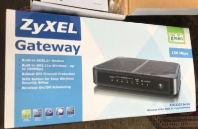 ZyXEL AMG1202-T10A ADSL2+ Wireless N 150Mbps Router with UK PSU NEW - Image 1 of 4