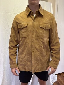 Cole Haan Suede Jacket Button Up Men’s Size Large - Picture 1 of 12