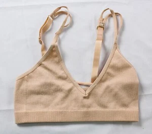 Lively Women's Ribbed Wire Free Spacer Bralette AR8 Toasted Almond Small NWT - Picture 1 of 3