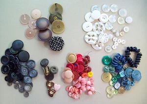 Lote botones vintage - variedad de colores y estilos (lote E) - Imagen 1 de 7