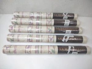 5 DBL Rolls S. A. Maxwell Co Vinyl Wallpaper Pink Green Stripe 7271-787 - Picture 1 of 5