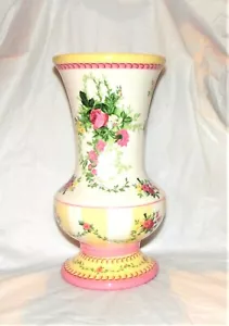 Laura Ashley FTD Isabella Floral Ivy Ceramic Vase 9" - Picture 1 of 3