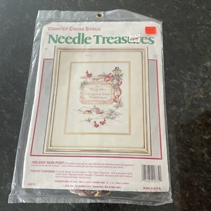Needle Treasures Holiday Sign Post 02875 Counted Cross Stitch NEW SEALED - Picture 1 of 6