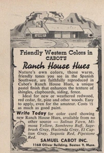 Samuel Cabot 1952: Ranch House Tonos anuncio impreso vintage - Imagen 1 de 1