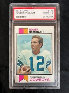 1973 Roger Staubach Dallas Cowboys #475 PSA 8 NM-MT - Picture 1 of 2