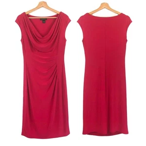 Lauren Ralph Lauren Raspberry Fuschia Magenta Pink Cowl Neck Dress 8 - Picture 1 of 8