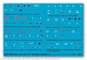 Peddinghaus-Decals 1/87 2896 Panzer III N°2 1941-42 - Photo 1 sur 1