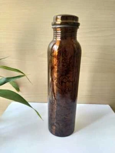 Pure Copper Designer Water Bottle | Leak Proof  Ayurveda and Yoga Health Benefit - Picture 1 of 12