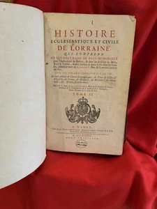 DOM CALMET (Augustin) - Histoire de Lorraine. Volume 2. Relié veau, 21 planches. - Imagen 1 de 12