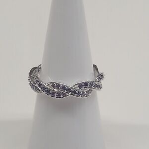 The Kathryn Band Amethyst Cubic Zirconia Ring Size 6 Bomb Party