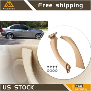 514172308 For BMW Inner+Outer Door Panel Handle Pull Trim Cover Beige Right Side - Picture 1 of 6