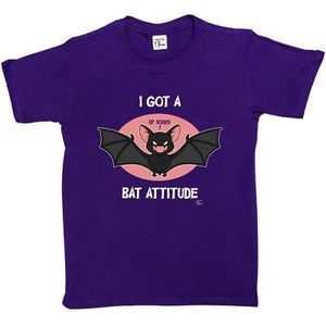 1Tee Maglietta Bambini Ragazze Ho Un Pipistrello Attitudine - Foto 1 di 25
