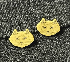 Orecchini Gatto Testa di Gatto Dettaglio Faccia di Gatto - Foto 1 di 7
