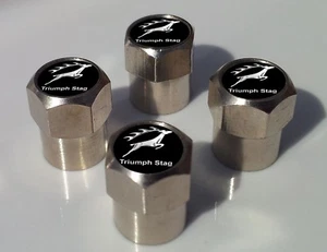 TRIUMPH HIRSCH SPRINGENDER HIRSCH SCHWARZ LOGO ALUREIFEN VENTILKAPPEN FÜR REIFENRAD - Bild 1 von 1