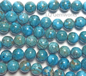 Cuentas redondas azul verde KINGMAN TURQUESA-14 mm-15 piezas - Imagen 1 de 1