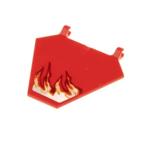 1x Lego Flag 5x6 Red 2 Clips Sticker Flames Right Ninjago 70721 x1435pb024R - Picture 1 of 2
