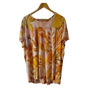 C&C California Floral Linen Tunic Hi/Low Top Size 2X Earthtone Colors NWT - Picture 1 of 4